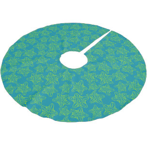 Monogram Starfish Crowd Pattern 2 Brushed Polyester Tree Skirt