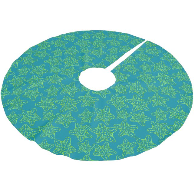 Monogram Starfish Crowd Pattern 2 Brushed Polyester Tree Skirt (Angled)