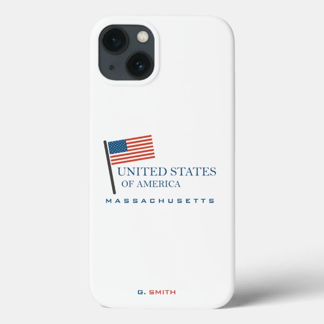 Monogram. Stars & Spangled Banner US American Flag Case-Mate iPhone Case (Back)