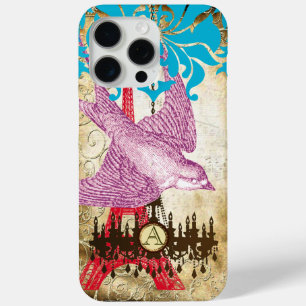 Monogram Steampunk Bird Effiel Tower Chandelier iPhone 15 Pro Max Case