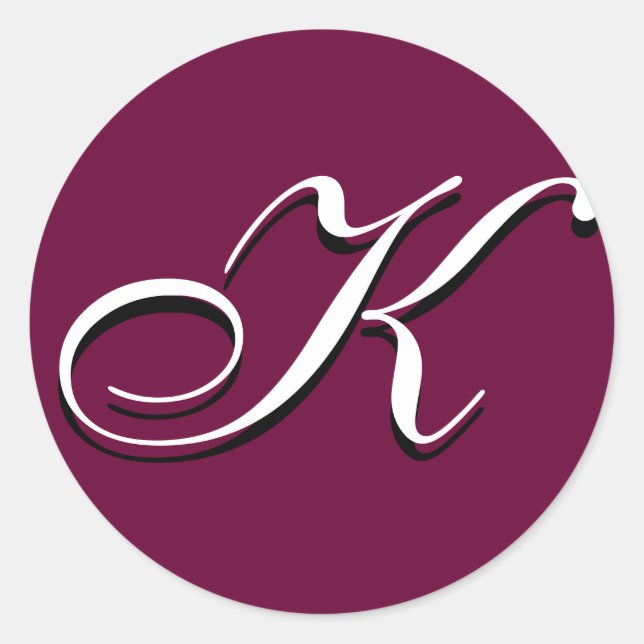 Monogram Sticker - "K" Customisable (Front)