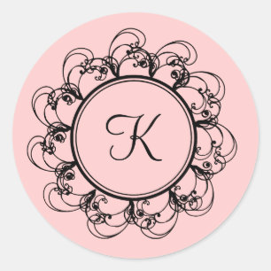 Monogram Sticker  (pink)