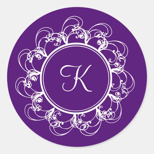 Monogram Sticker (purple) (Front)