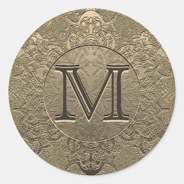 Monogram Sticker | Vintage Gold (Front)