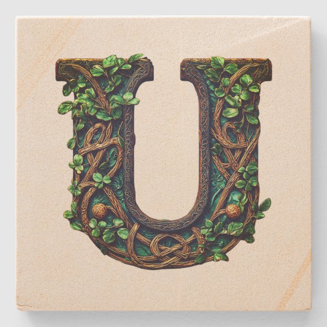 Monogram  stone coaster (Front)