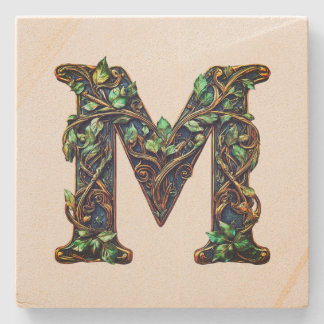Monogram stone coaster