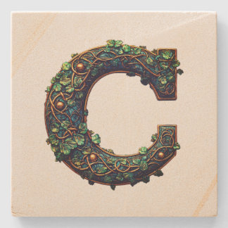 Monogram stone coaster