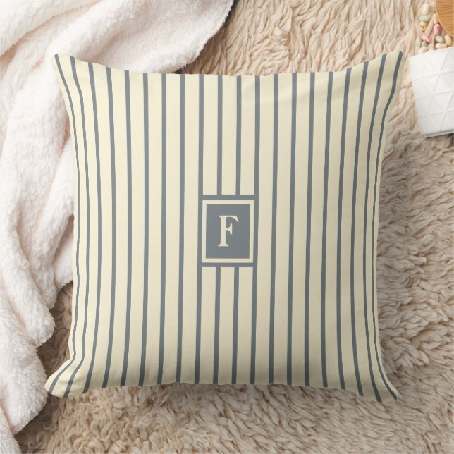 Monogram Stripe  Cushion (Blanket)