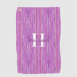Monogram Stripe Golf Towel with Name and Initial