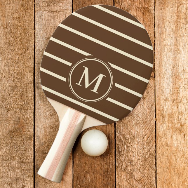 Monogram Striped Deep Forest Brown Colour Ping Pong Paddle (Creator Uploaded)