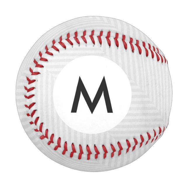 Monogram Striped pattern paper background Baseball (Front Left)