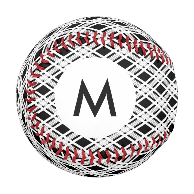 Monogram Striped Plaid Pattern Baseball (Front Left)