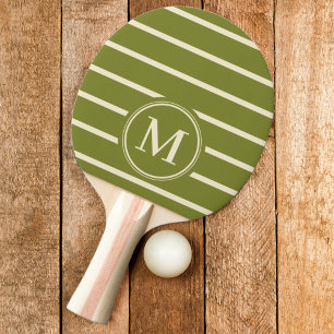 Monogram Striped Willow Green Colour Ping Pong Paddle