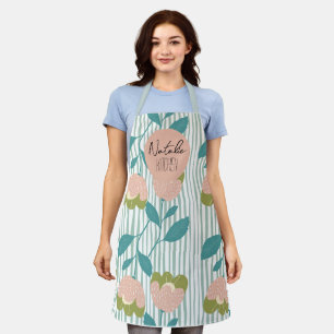 Monogram Stylish Modern retro Adorable floral Apron