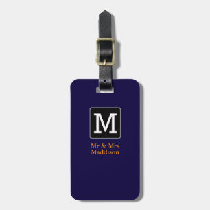 monogram / stylish Mr&Mrs aeroplane travel Luggage Tag