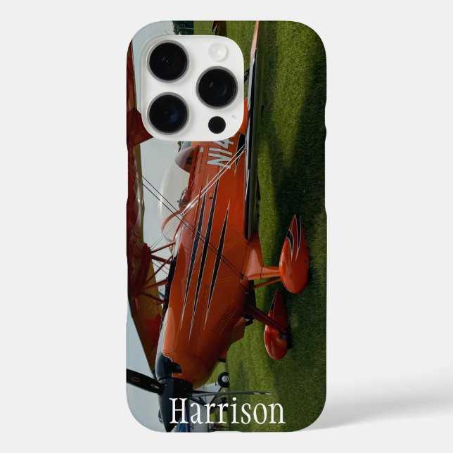 Monogram Stylish Red Aeroplane Photo, Aviation Case-Mate iPhone Case (Back)