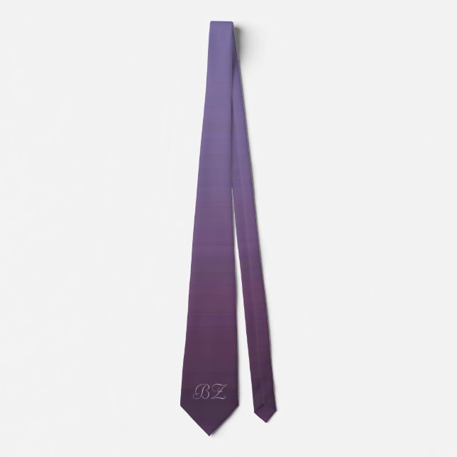 Monogram Subtle Purple Ombre Faded Tie (Front)