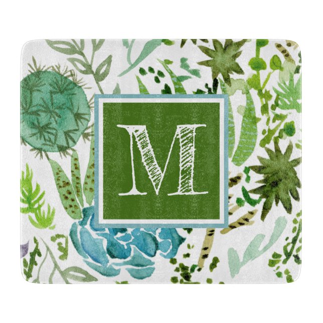 Monogram | Succulent Field I Cutting Board (Front)