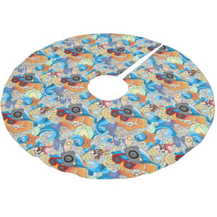 Monogram Summer Fun Pattern 2 Brushed Polyester Tree Skirt