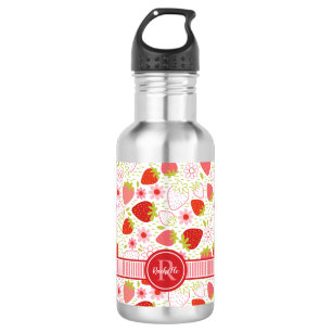 Monogram Summer Strawberry Fruit Pattern 532 Ml Water Bottle