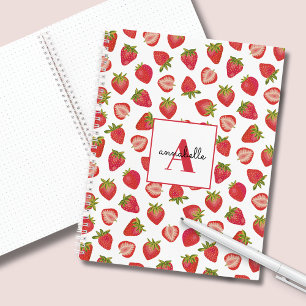 Monogram Summer Strawberry Personalised Notebook