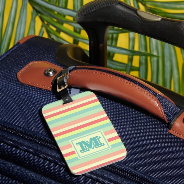 Monogram Summer Stripes Luggage Tag (Front Insitu 1)