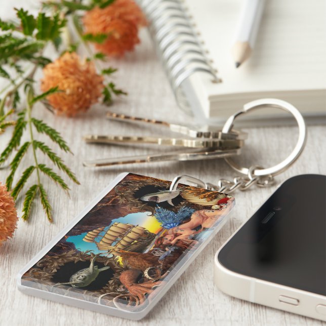 Monogram Summer Travel  Key Ring (Front Right)