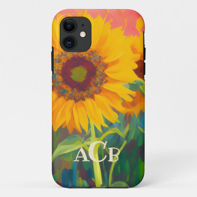 Monogram Sunflower Artwork  Case-Mate iPhone Case (Back)