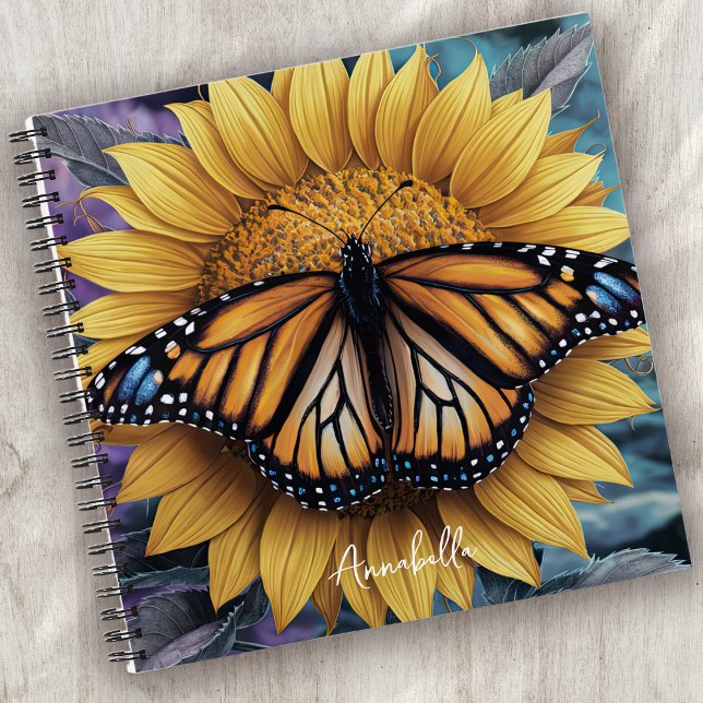 Monogram Sunflower Butterfly Notebook (Creator Uploaded)