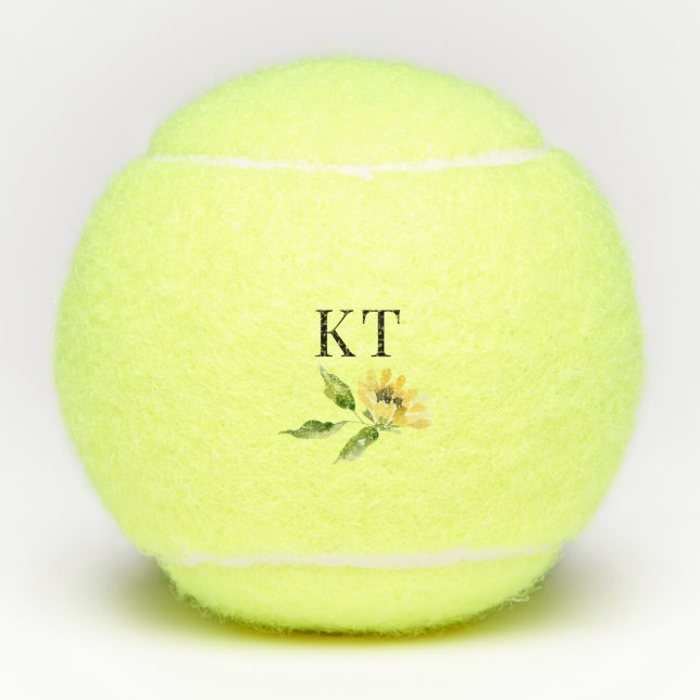 Monogram Sunflower  Tennis Balls (Front)