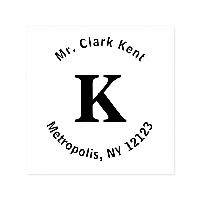 Monogram Super Person with Address Self-inking Stamp (Design)
