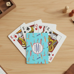 Monogram Surfer Girl Playing Cards