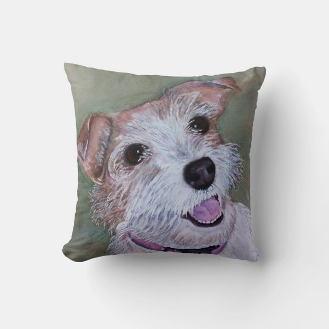MONOGRAM SWEET JACK RUSSELL CUSHION (Front)