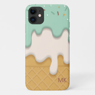 Monogram Sweet Tasty Dripping Ice Cream Girly Case-Mate iPhone Case