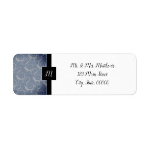 Monogram Swirls Return Address Label