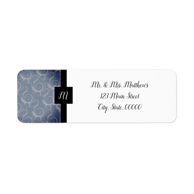Monogram Swirls Return Address Label (Front)