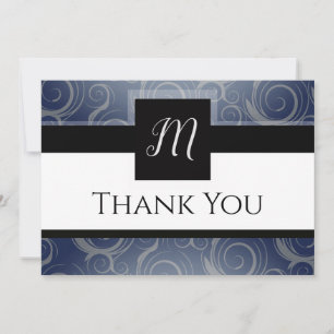 Monogram Swirls Thank You Card