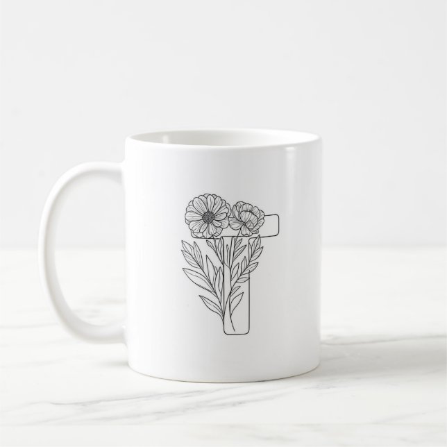 Monogram T Initial Coffee Mug (Left)