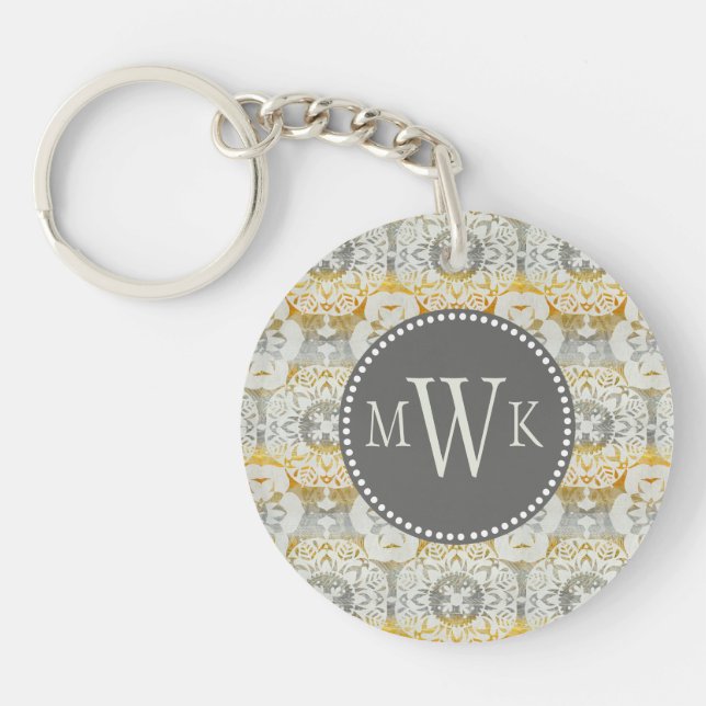 Monogram | Tapestry Rosette II Key Ring (Front)