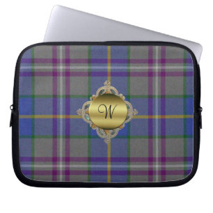 Monogram Tartan Plaid Laptop Cover