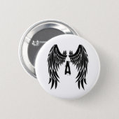 Monogram Tattoo Angel Wing 6 Cm Round Badge (Front & Back)