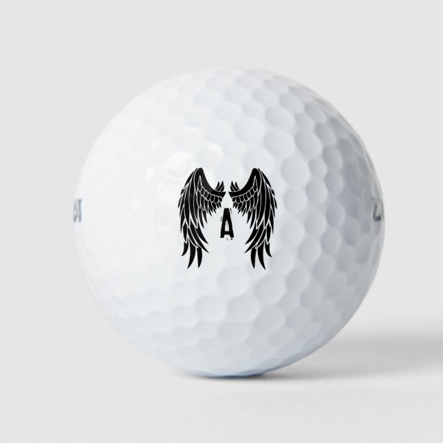 Monogram Tattoo Angel Wing Golf Balls (Front)