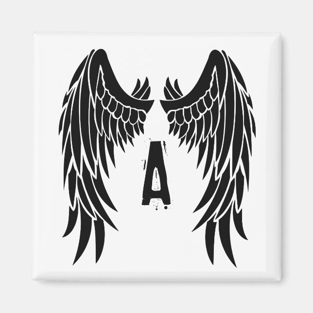 Monogram Tattoo Angel Wing Magnet (Front)