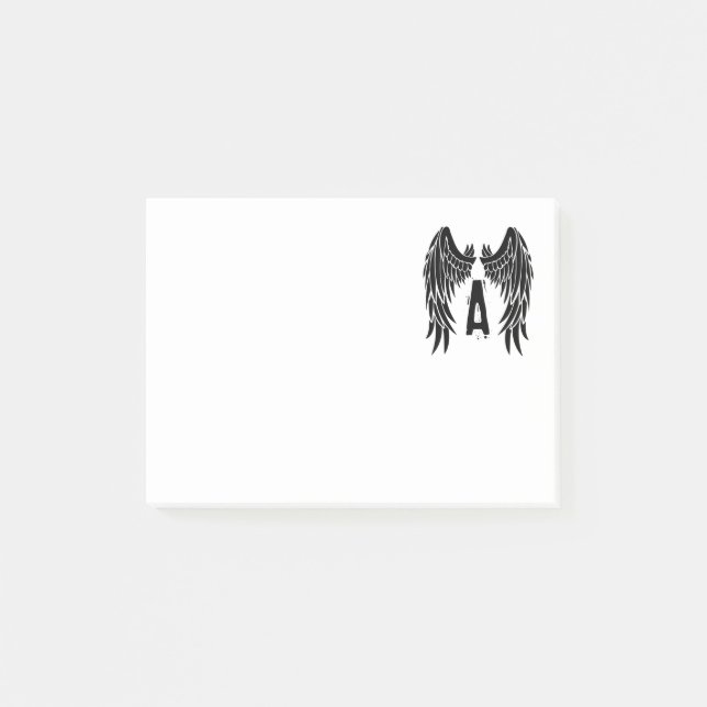Monogram Tattoo Angel Wing Post-it Notes (Front)