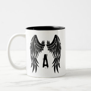 Monogram Tattoo Angel Wing Two-Tone Coffee Mug