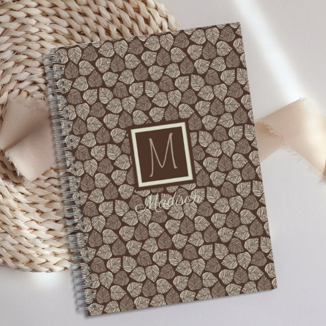 Monogram Taupe Brown Leaf Planner (Creator Uploaded)