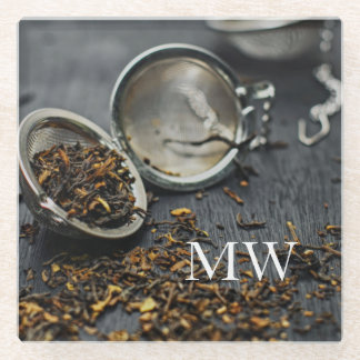 Monogram Tea Glass Coaster