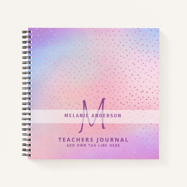 Monogram Teachers Thank You End of Year Gift Notebook (Front)