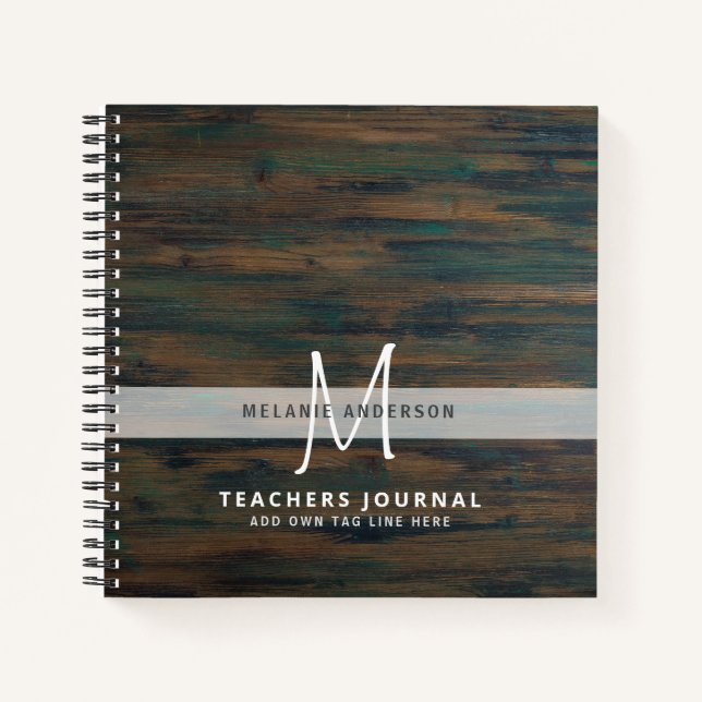 Monogram Teachers Thank You End of Year Gift Notebook (Front)