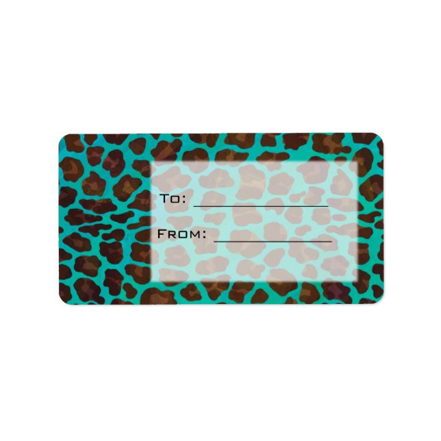 Monogram Teal and Brown Leopard Label (Front)